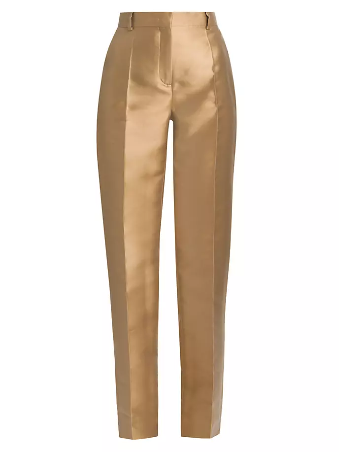 Прямые брюки с эффектом металлик Alberta Ferretti, бежевый блуза от alberta ferretti