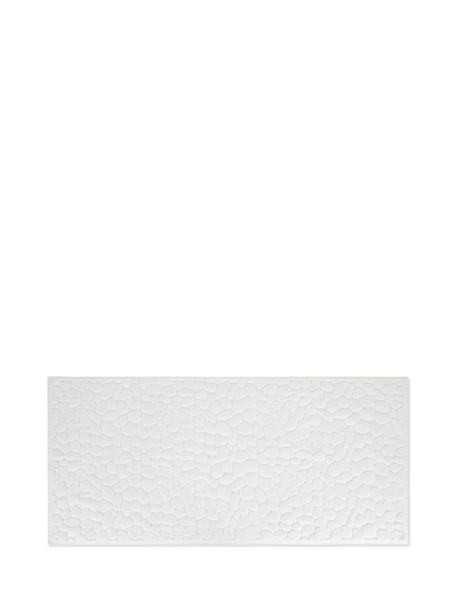 однотонное хлопковое покрывало с рельефным рисунком coincasa бежевый Длинный коврик для ванной с рельефным рисунком Coincasa, белый