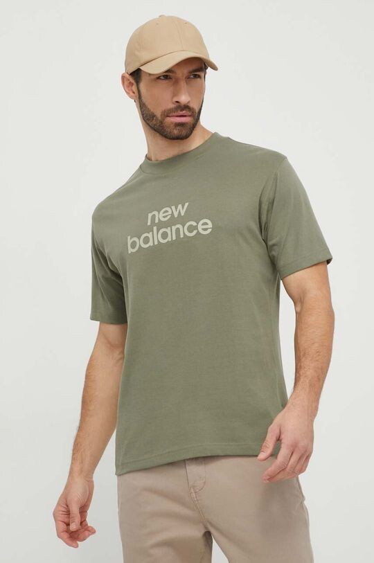 

Хлопковая футболка New Balance, зеленый