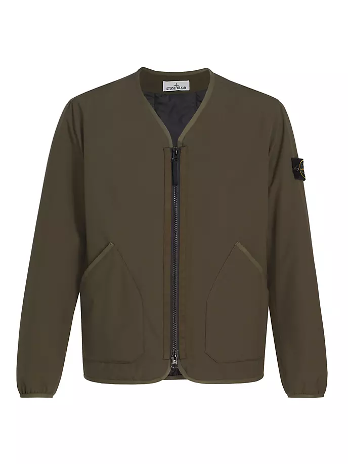 

Куртка Soft Shell с V-образным вырезом Stone Island, оливковый, Зеленый