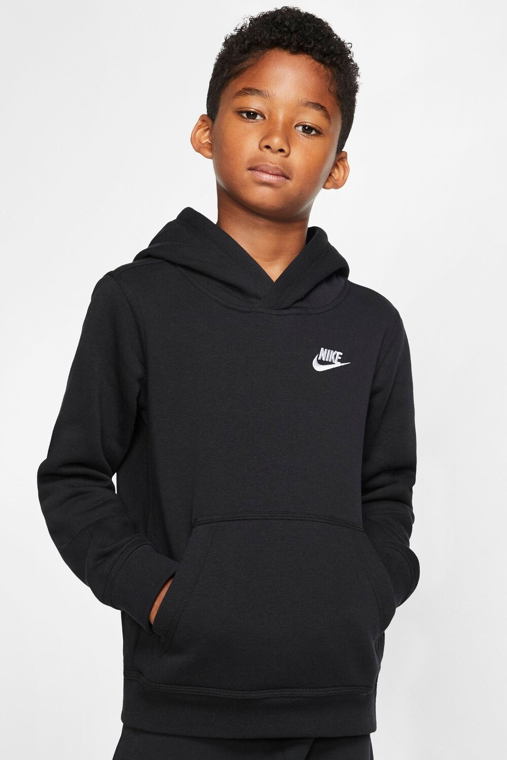

Флисовый пуловер Club с капюшоном Nike, черный