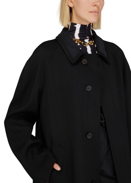 

Шерстяное вискозное пальто Maison Margiela, черный