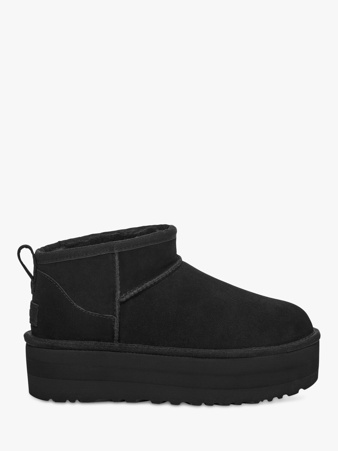 

Угги замшевые UGG Classic Ultra Mini на платформе, черные