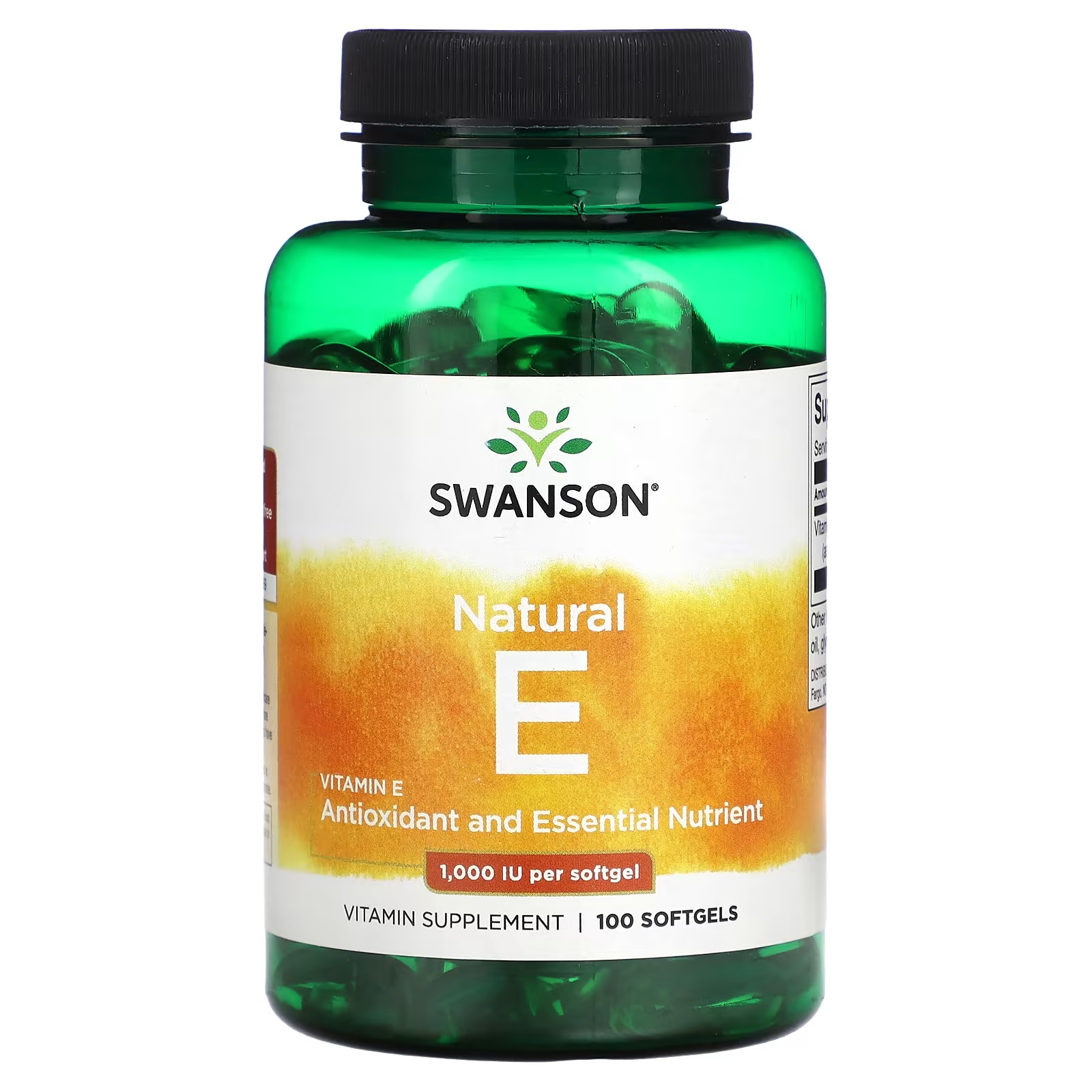 Витамин Е Swanson Натуральный 1000 МЕ, 100 таблеток swanson витамин е 200 ме смесь токоферолов 100 капсул