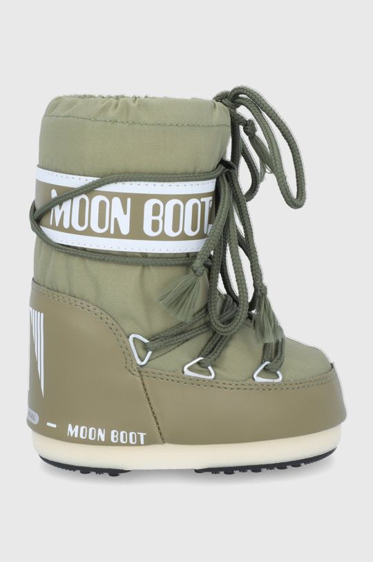 цена Moon Boot - Классические детские зимние ботинки из нейлона, зеленый