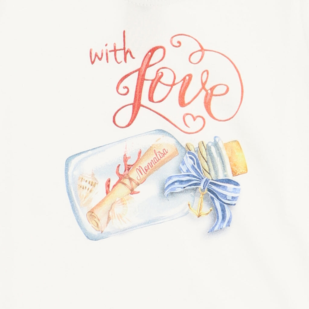 

Белая футболка с рисунком In Love Monnalisa, белый