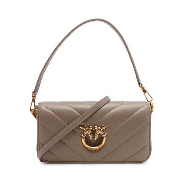 

Сумка-Мессенджер Love Click Baguette Mini из овечьей кожи Pinko, коричневый