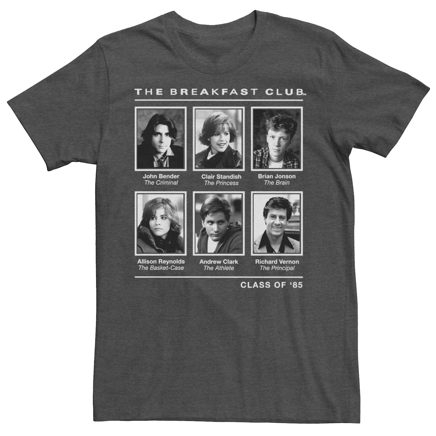 Мужская футболка с графическим рисунком «Breakfast Club Year Book Club Photos» Licensed Character мужская футболка с рисунком и рисунком breakfast club licensed character