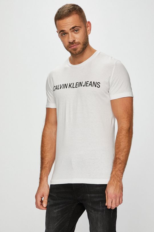 Футболки Calvin Klein Jeans, белый футболка с принтом scattered logo calvin klein jeans plus цвет white