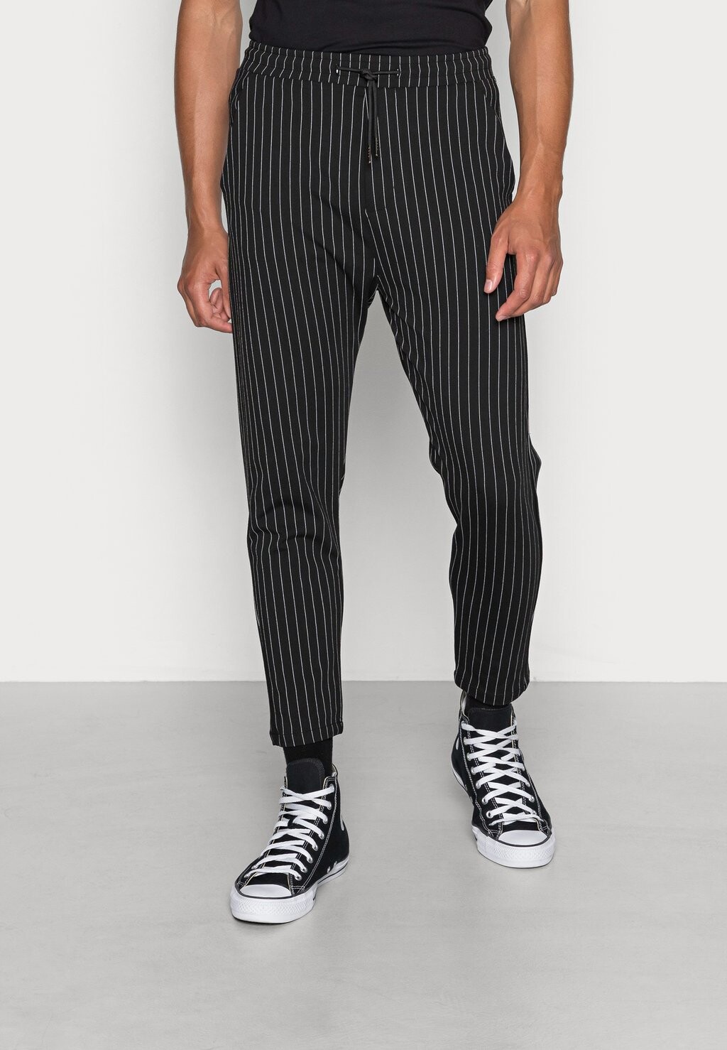 

Брюки Ponte Elastic Pants Cropped Denim Project, цвет black white pin
