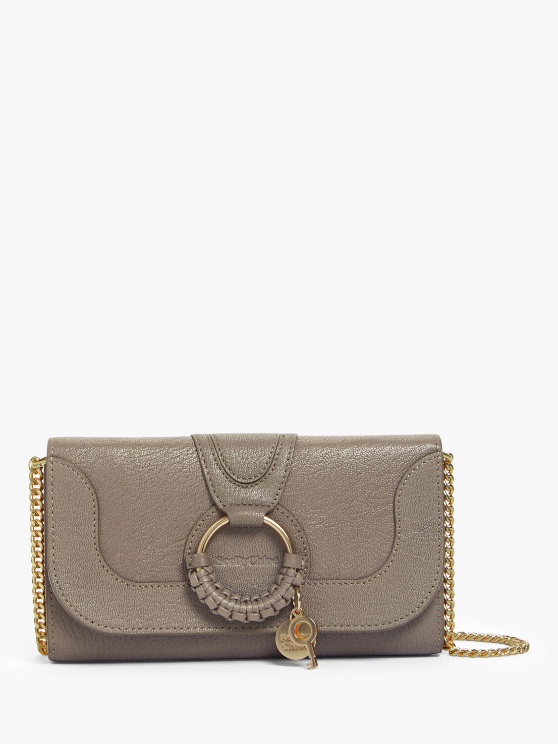 

Большой кожаный кошелек Hana на цепочке See By Chloé, мотти грей