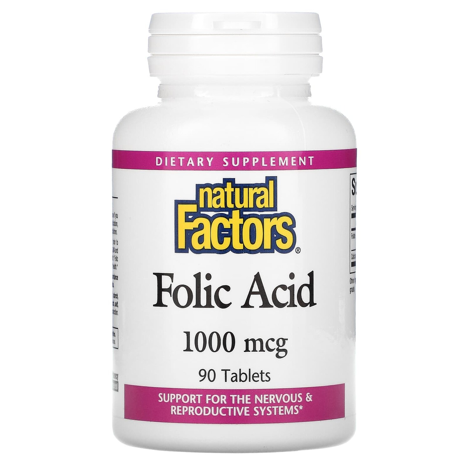

Фолиевая кислота, 1000 мкг, 90 таблеток, Natural Factors