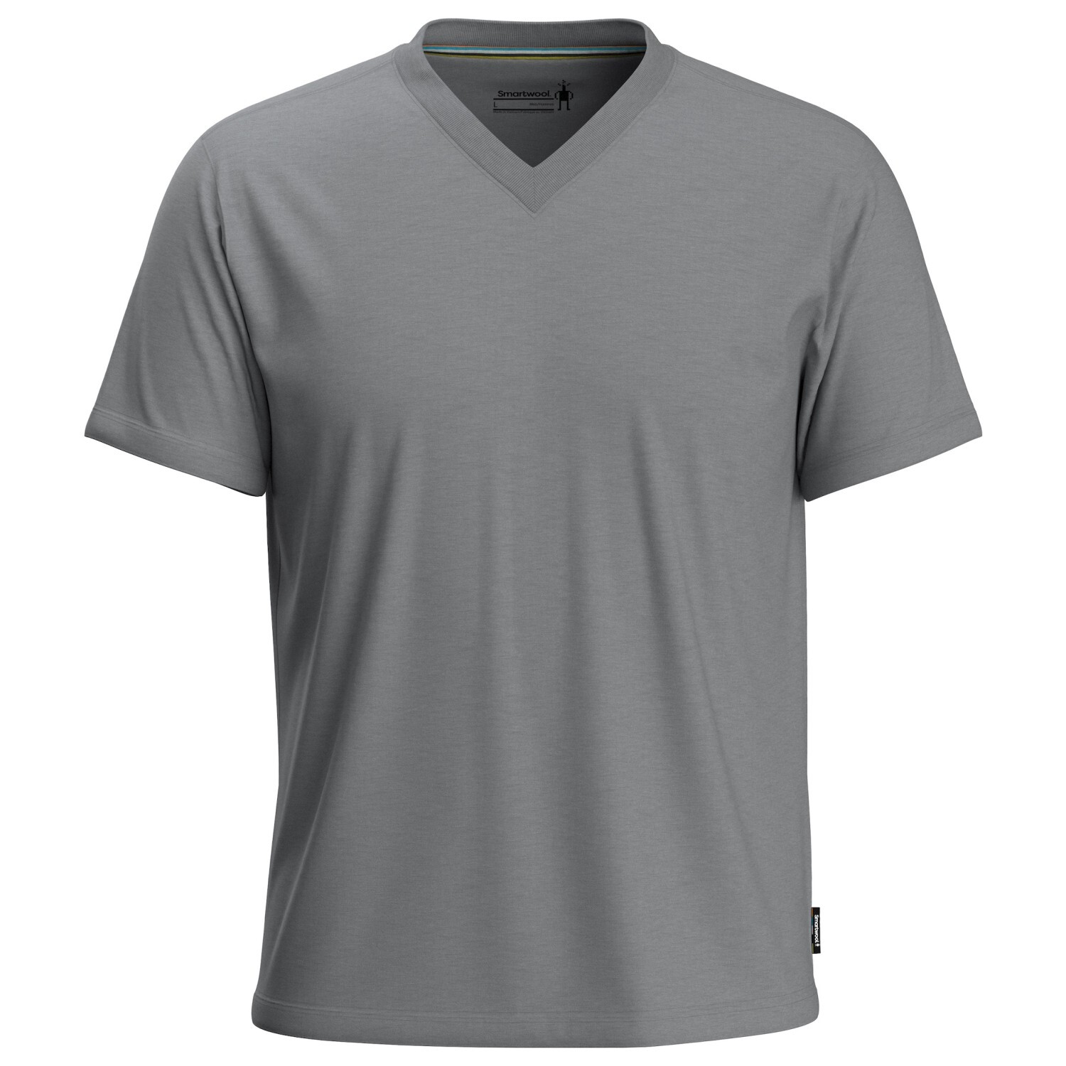 Рубашка из мериноса Smartwool Perfect V Neck Tee, цвет Light Gray Heather футболка smartwool merino plant based dye short sleeve tee цвет canary