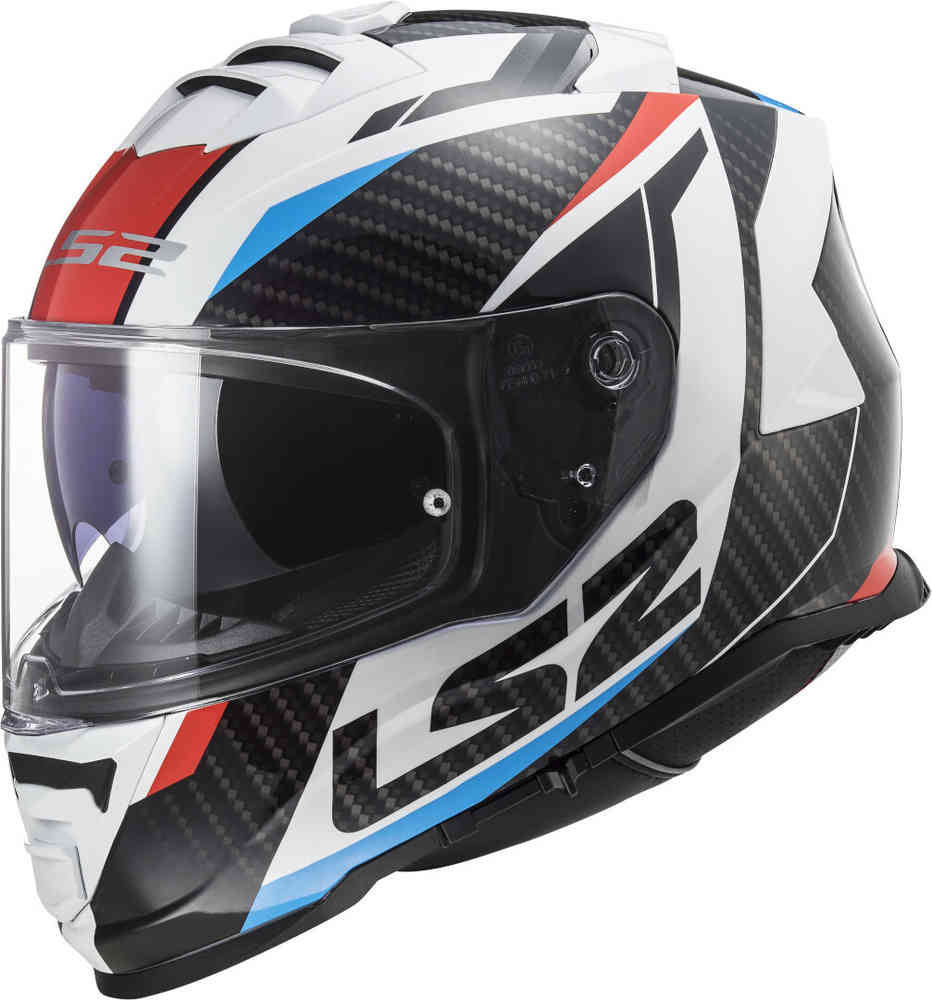 Гоночный шлем FF800 Storm II LS2, белый/красный/синий гоночный шлем ff800 storm ii ls2 синий мэтт