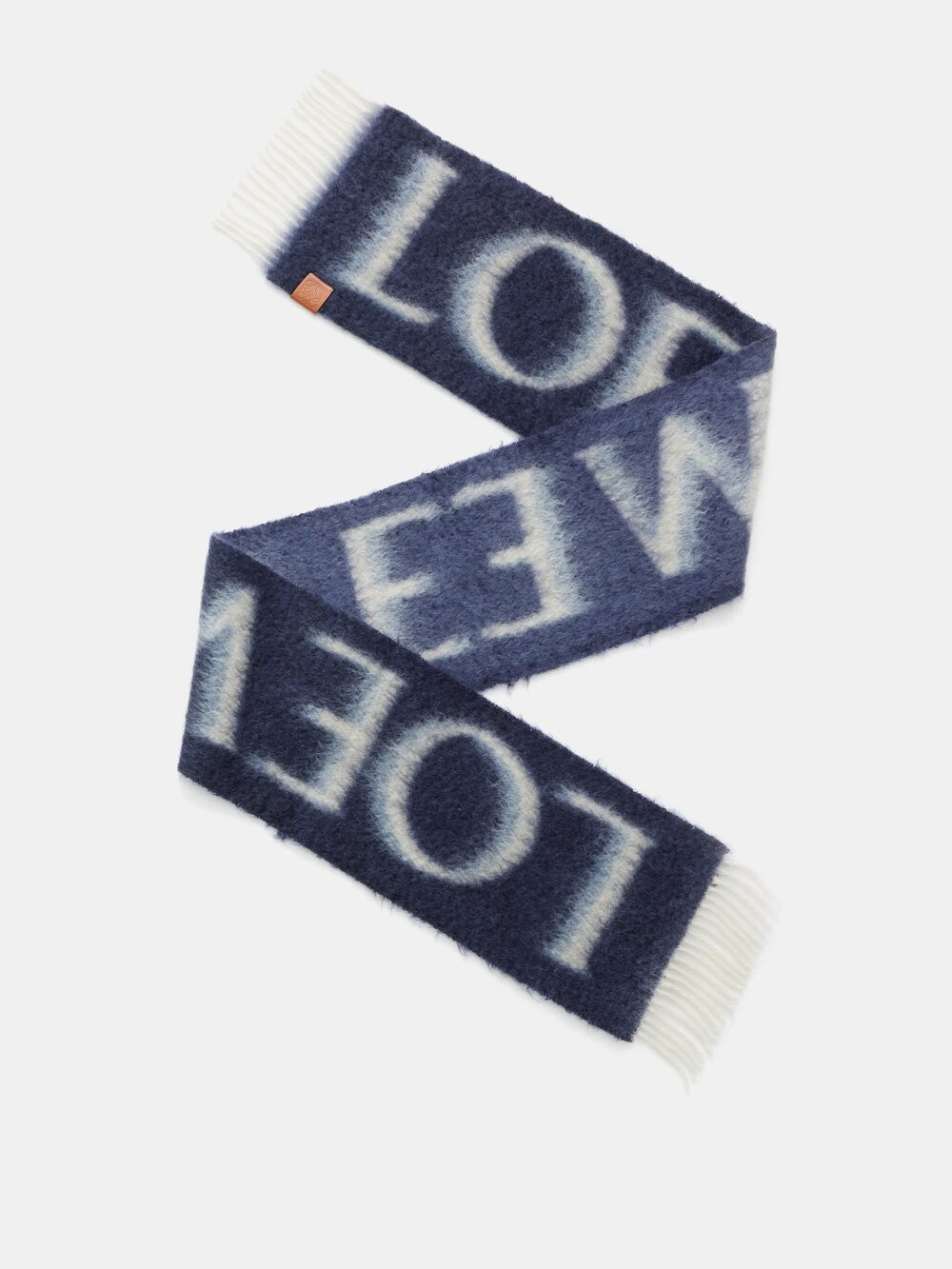 

Шарф из жаккардового мохера с логотипом LOEWE, синий
