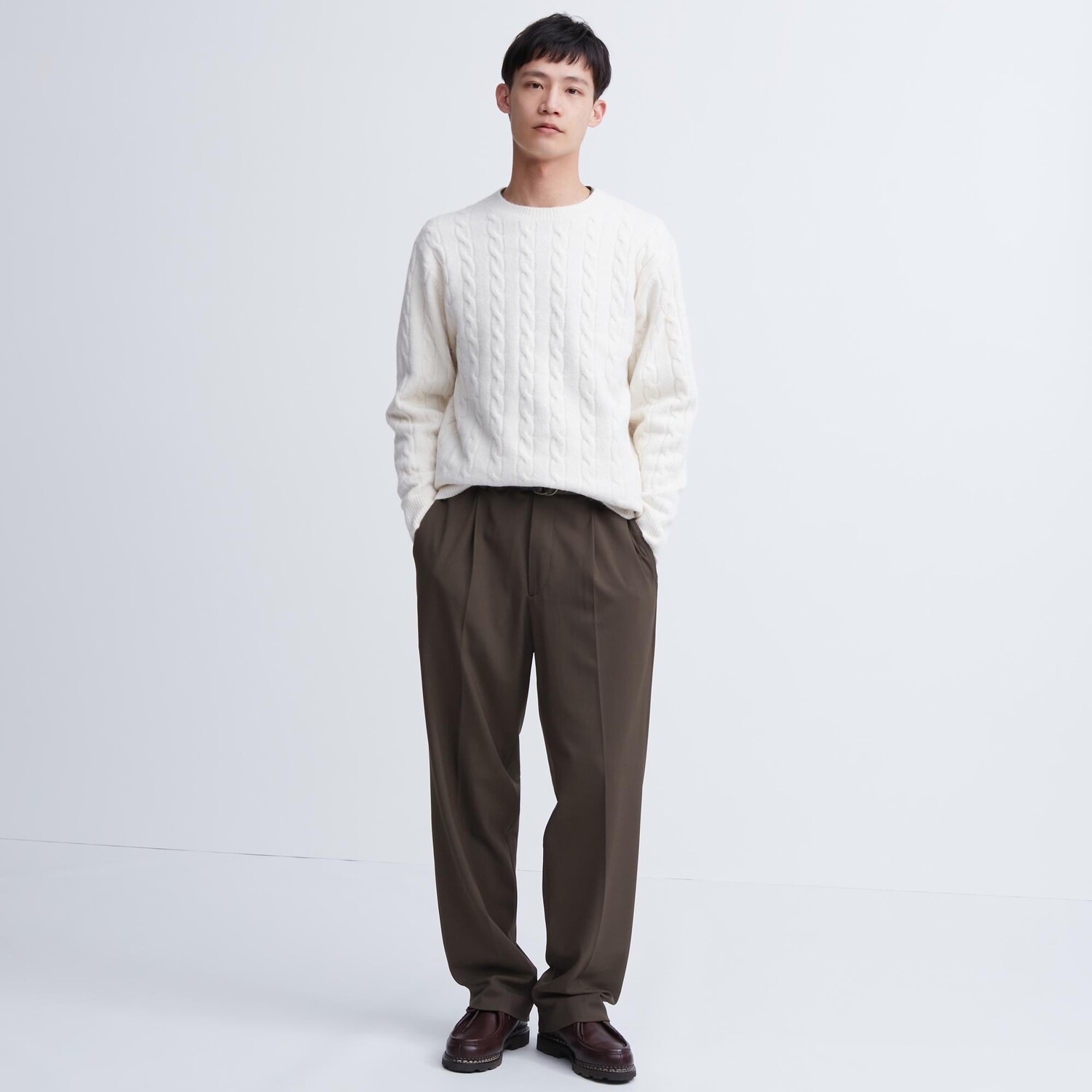 

Широкие брюки Uniqlo, темно-коричневый