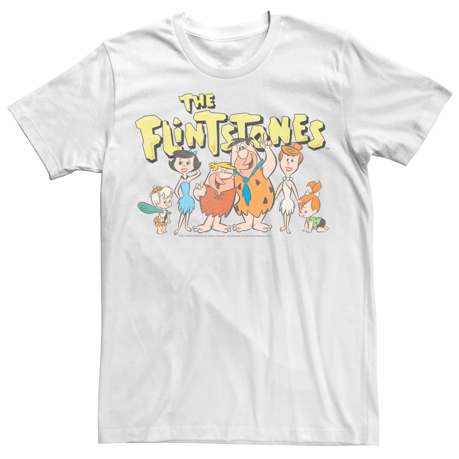 Мужская футболка The Flintstones Meet The Family Portrait Licensed Character, белый цена и фото