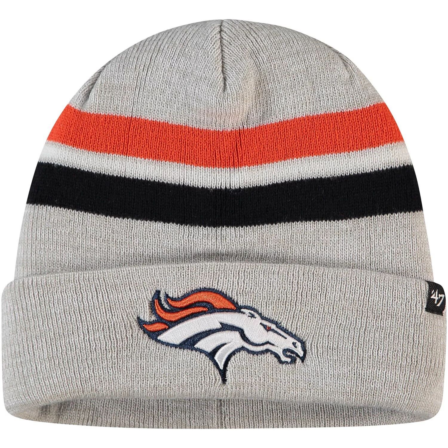 

Мужская серая вязаная шапка с манжетами '47 Denver Broncos Monhegan 47 Brand