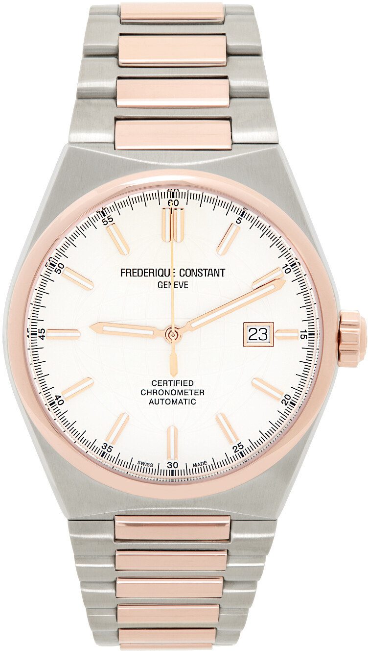 

Автоматические часы COSC из серебра и розового золота Frederique Constant