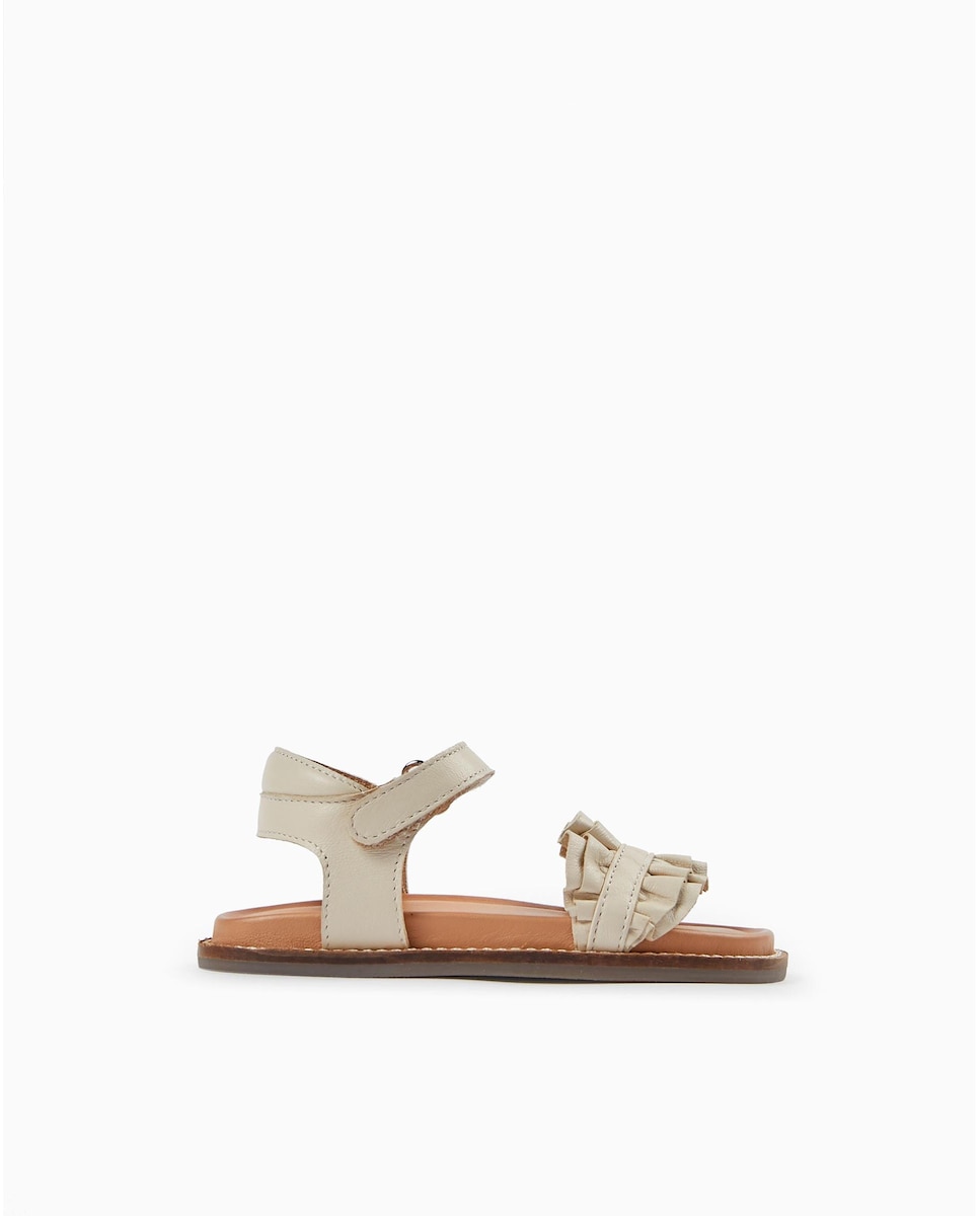 Белые сандалии для девочек на застежке-липучке Zippy, белый цена и фото