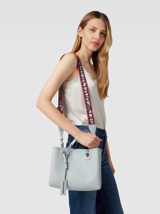 

Шопер с детальной этикеткой, модель ST.CERVO Emporio Armani, светло-серый