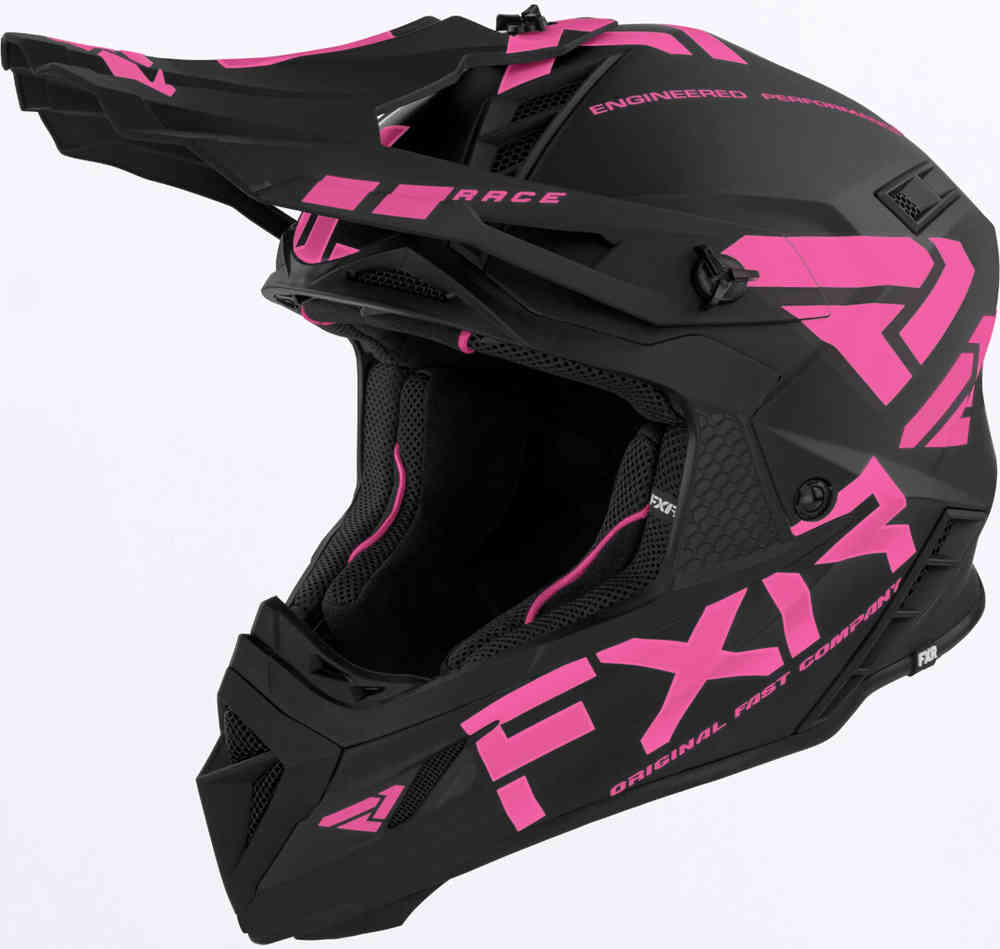Шлем для мотокросса Helium Race Div 2023 FXR, черный/розовый шлем fxr blade throttle размер xs чёрный
