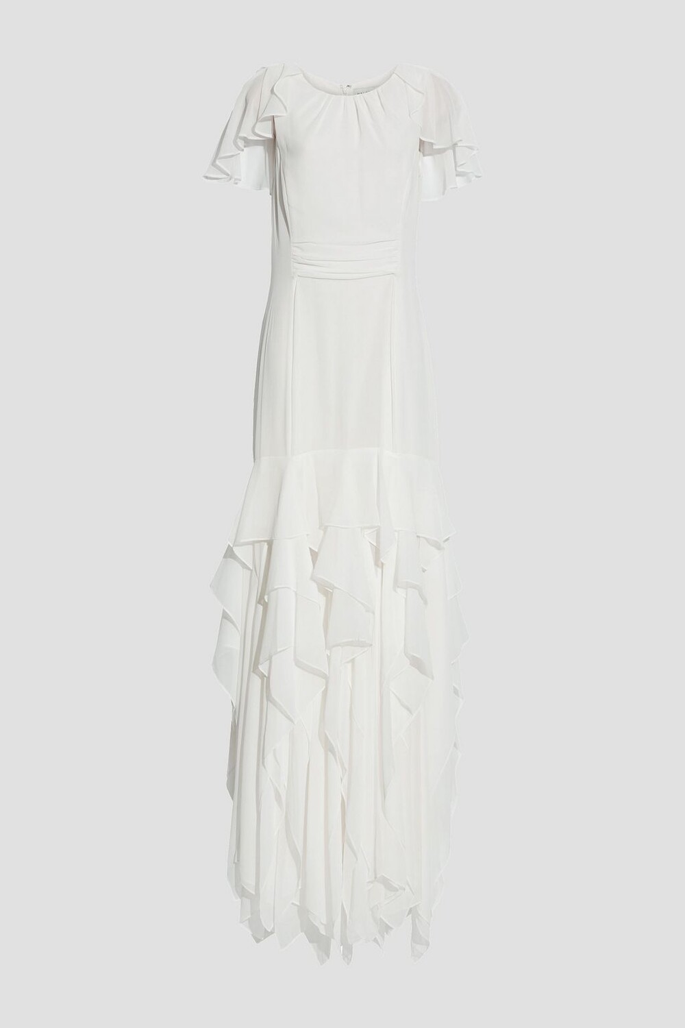 

Шифоновое платье с оборками HALSTON, белый