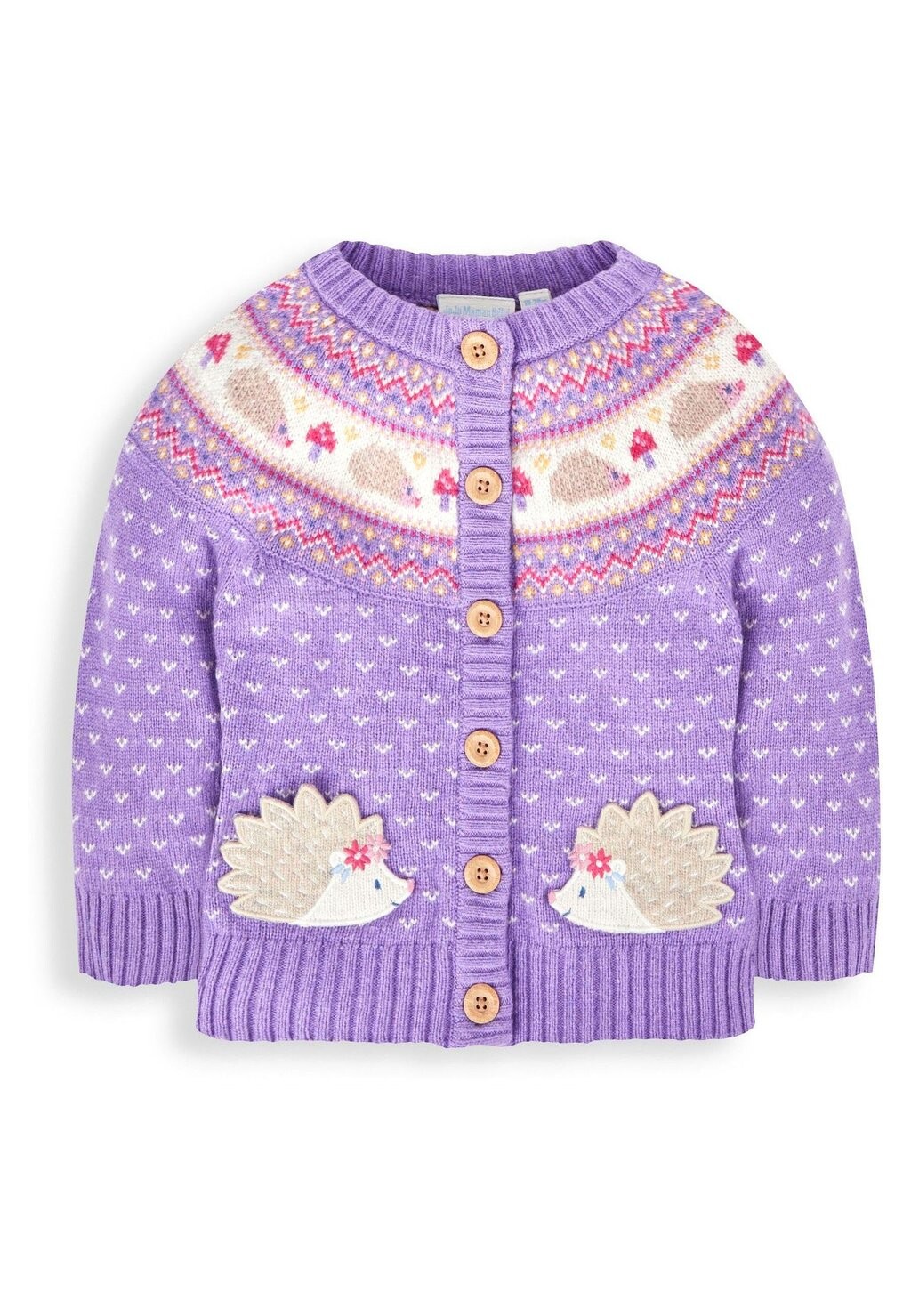 

Кардиган Hedgehog Fair Isle JoJo Maman Bébé, цвет lilac