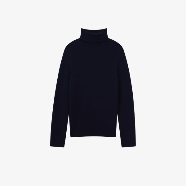 

Джемпер узкого кроя Skipton из шерсти Reiss, темно-синий