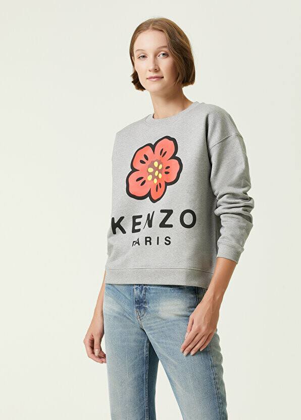 

Серый свитшот с круглым вырезом с принтом Kenzo