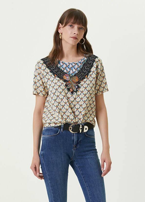 

Синий трикотаж со смешанным узором Etro