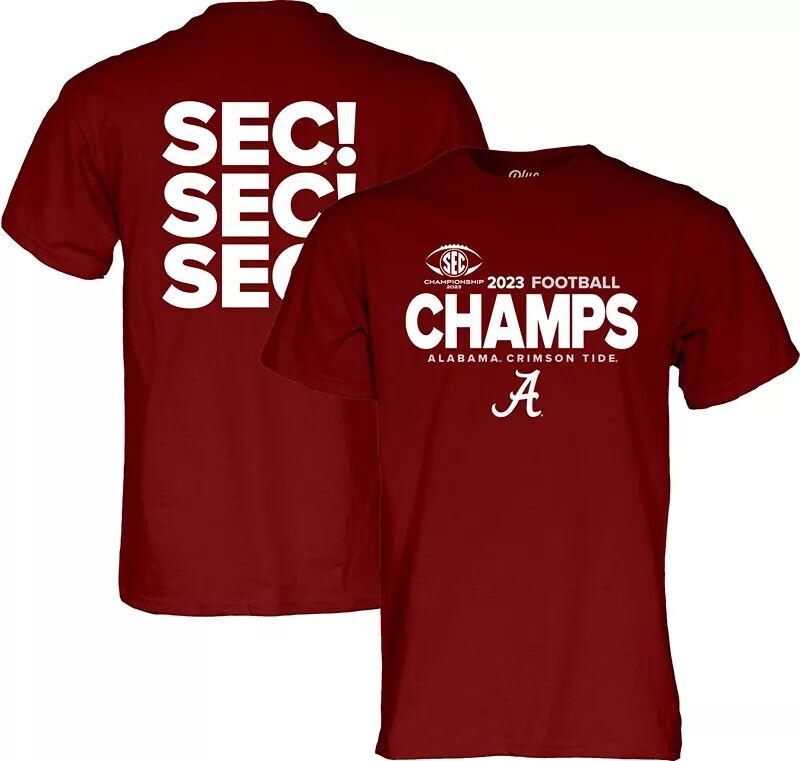 

Blue 84 Футболка для взрослых Alabama Crimson Tide 2023 SEC Champions 84