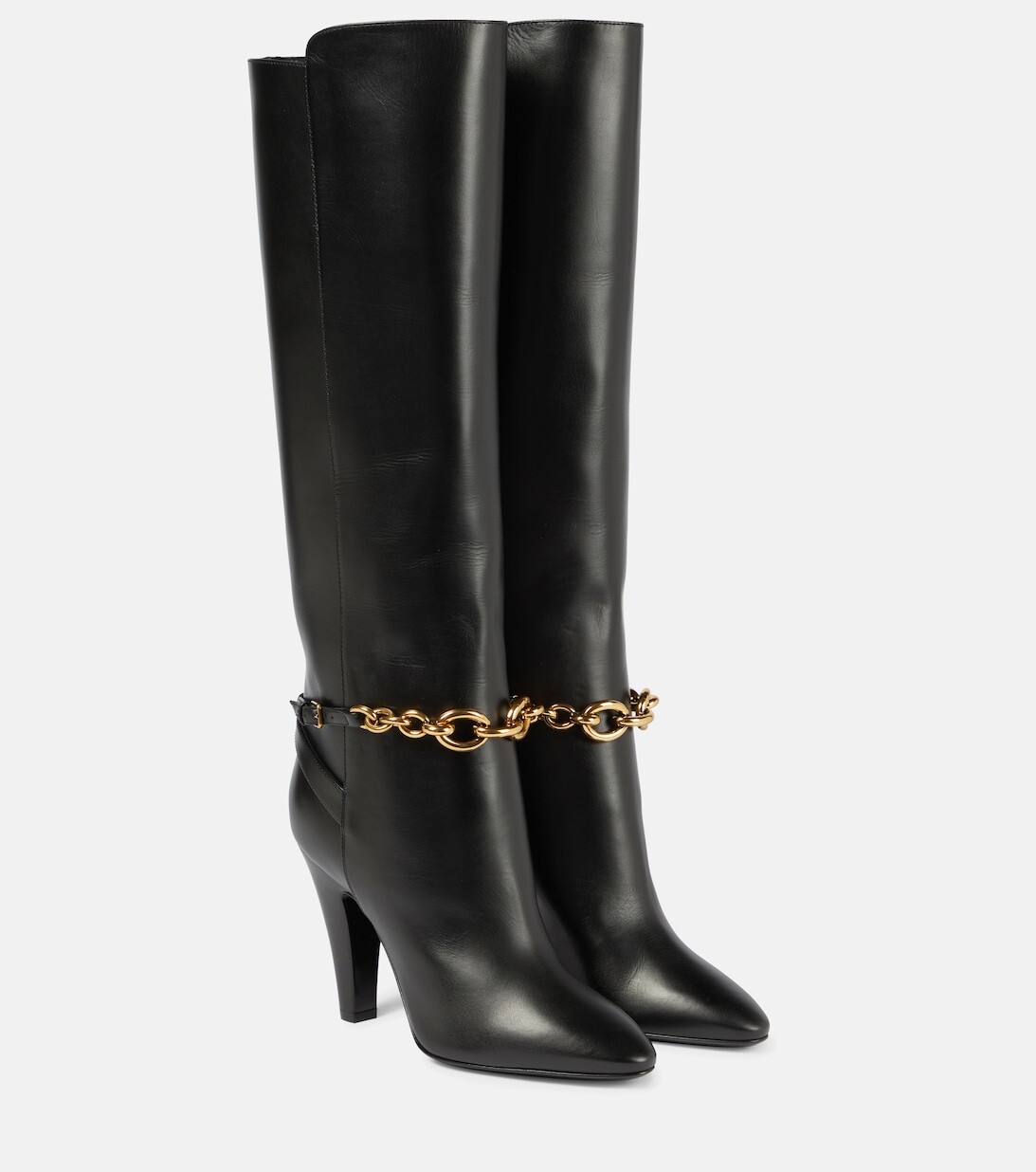 

Кожаные сапоги Le Maillon 95 до колена Saint Laurent, черный
