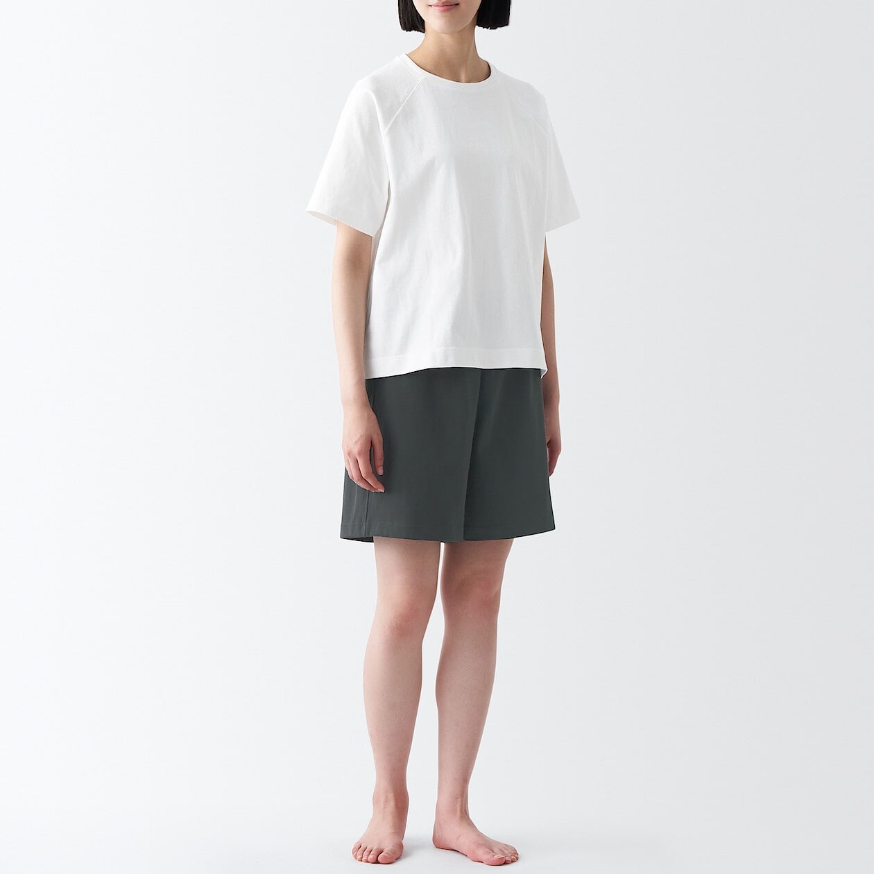

Комплект домашней одежды из плотного джерси с короткими рукавами MUJI, белый