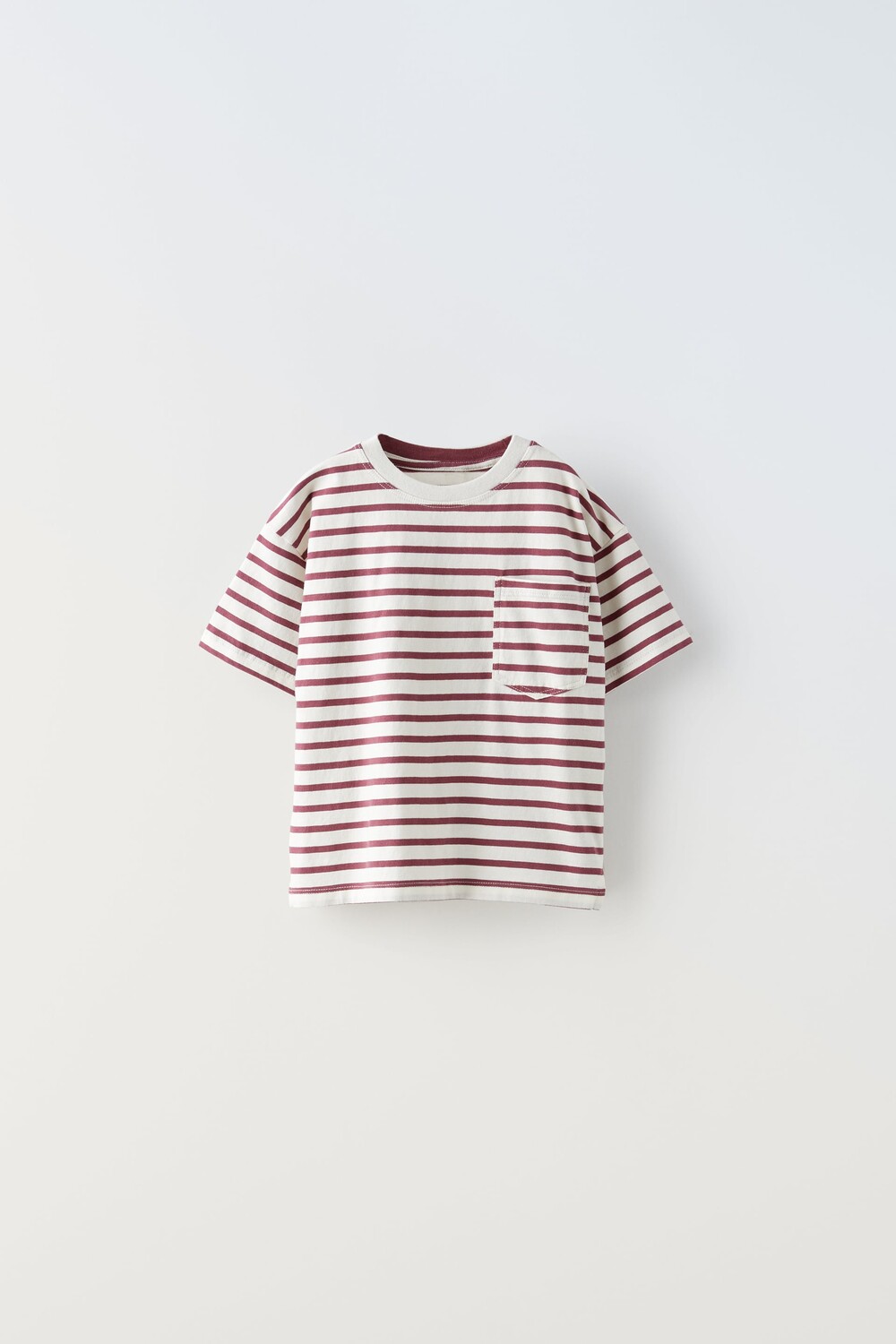 

Полосатая футболка Zara, бургундия