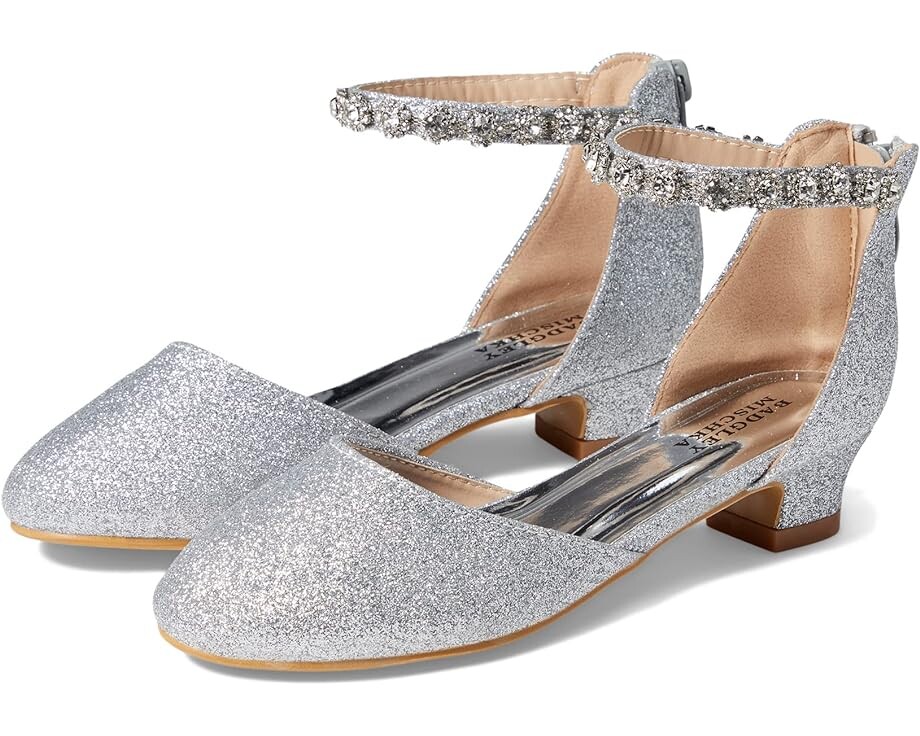 

Туфли Badgley Mischka Paige Jeweled Ankle Strap, серебряный