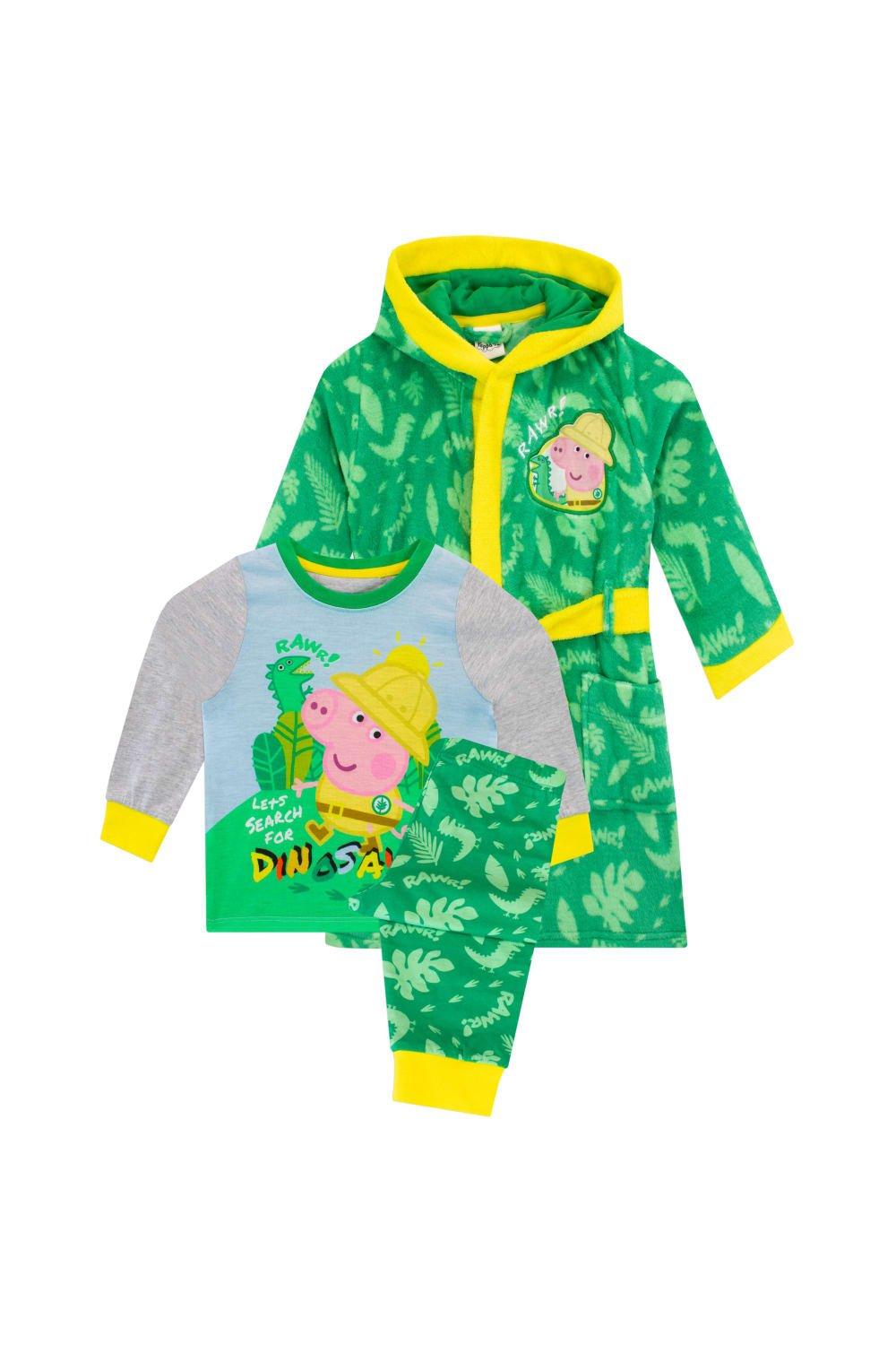 Комплект пижамы и халата Peppa Pig, зеленый
