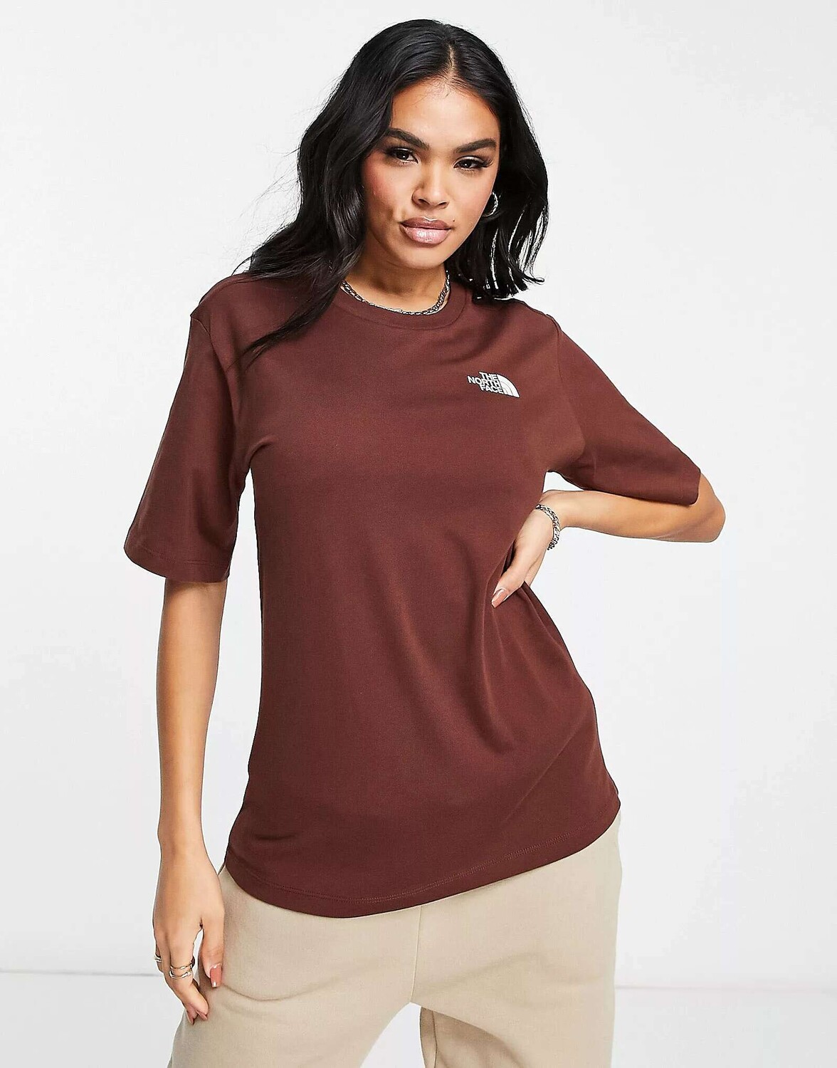 

Коричневая футболка свободного кроя The North Face Simple Dome