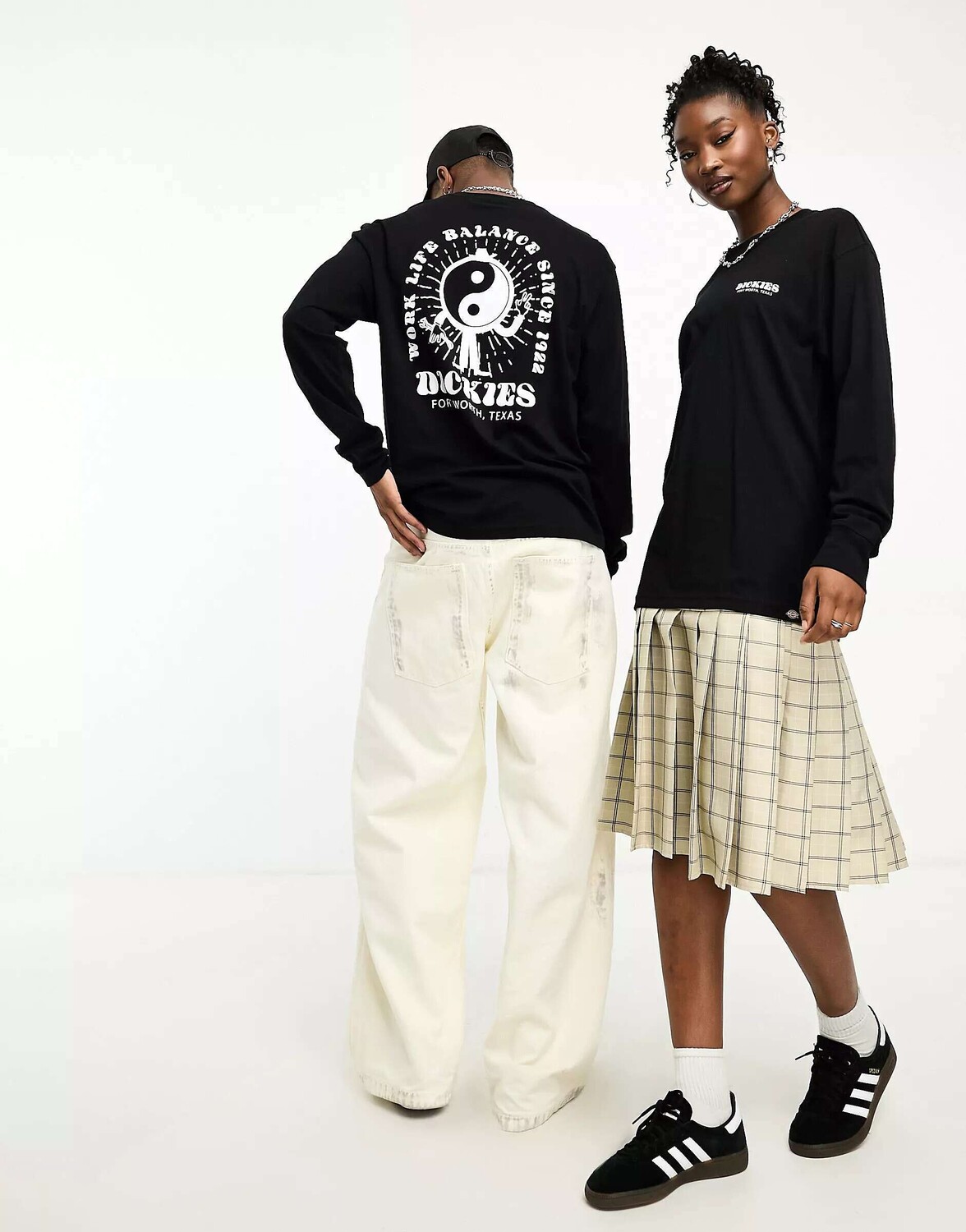 

Черная футболка с длинными рукавами и принтом инь-ян на спине Dickies montross, Черный