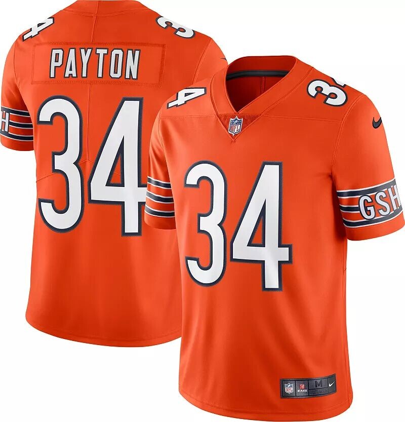 

Мужские оранжевые джерси Nike Chicago Bears Walter Payton #34 Vapor Limited Alternate Throwback