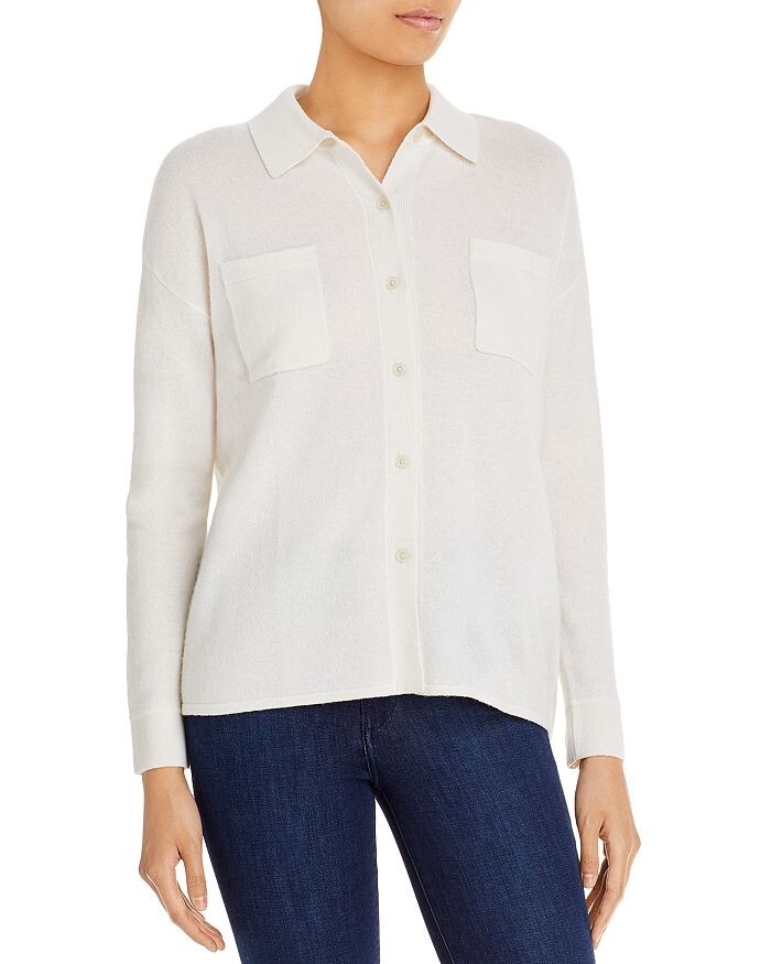 

Кашемировая рубашка на пуговицах — 100% эксклюзив C by Bloomingdale's Cashmere, Черный