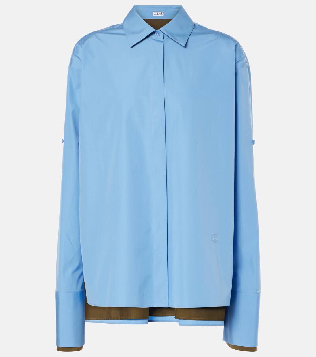 

Рубашка из хлопкового поплина Loewe, цвет ash blue