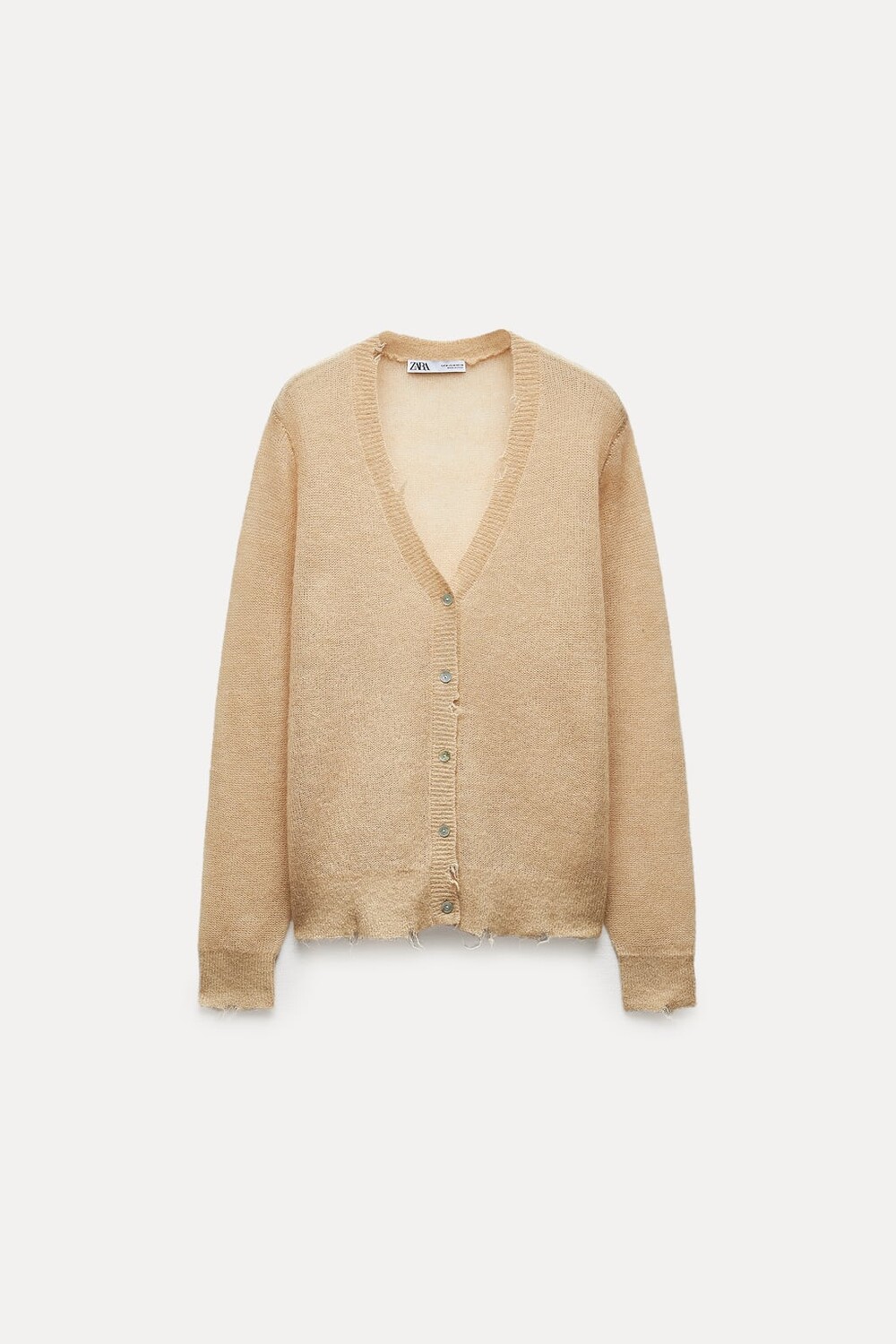 

Прямые джинсы со стразами Zw Collection со средней посадкой ZARA, кэмел