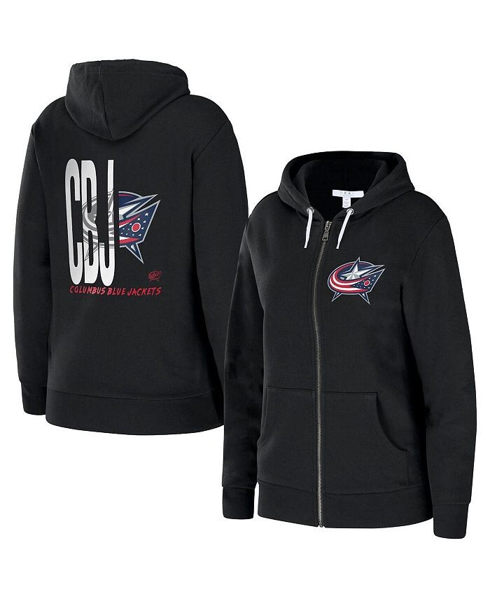 

Женская черная толстовка с капюшоном Columbus Blue Jackets с молнией во всю длину и губкой WEAR by Erin Andrews, черный