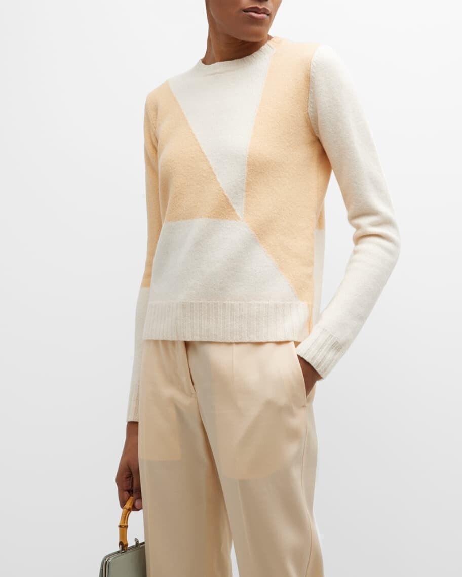 

Абстрактный шерстяной свитер с круглым вырезом Jil Sander