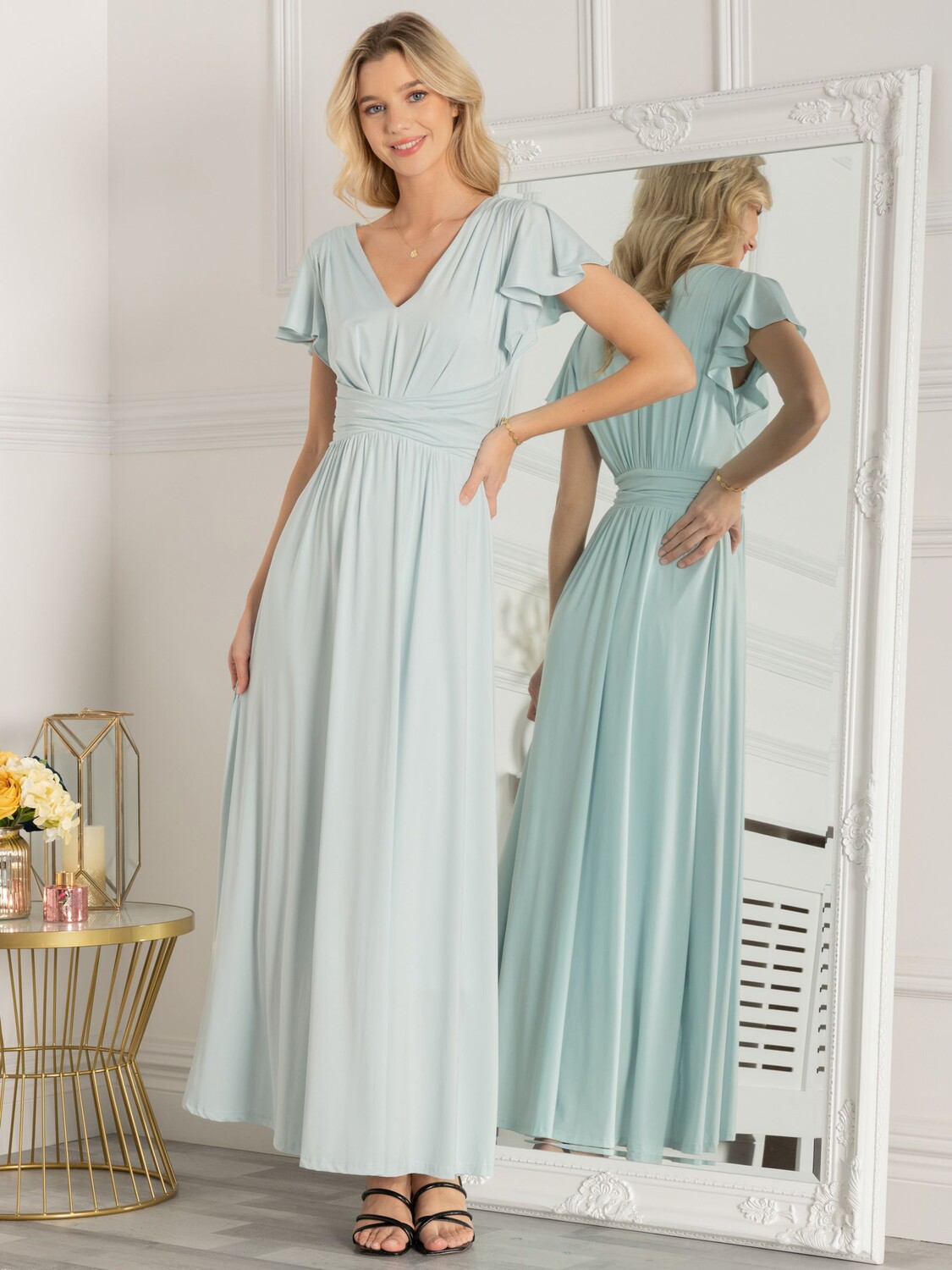 

Трикотажное платье макси с закрученной талией Jolie Moi, Azure Mist