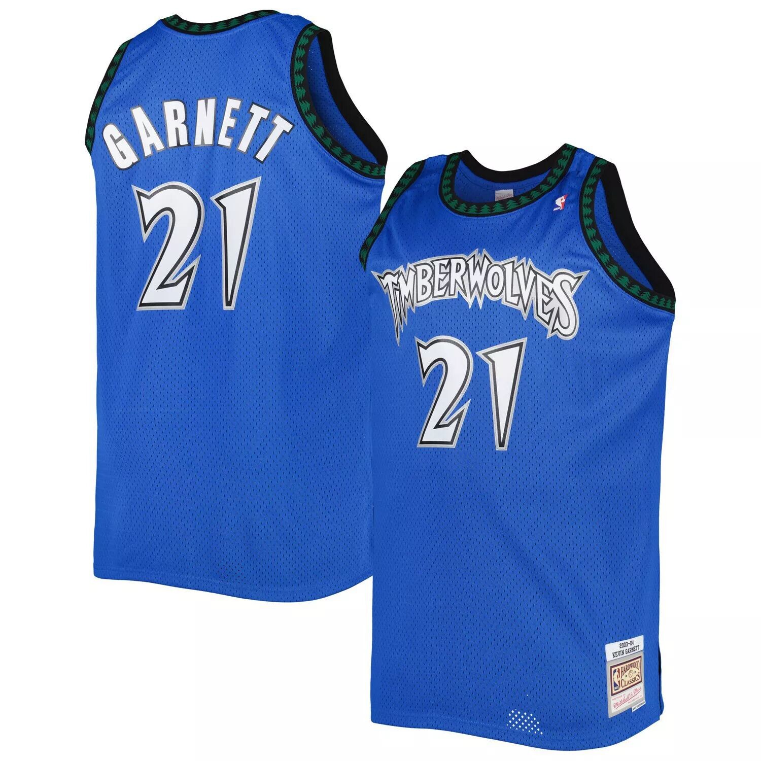 

Мужская синяя майка Mitchell & Ness Kevin Garnett Minnesota Timberwolves Big & Tall Hardwood Classics 2003-04 Swingman, Синий