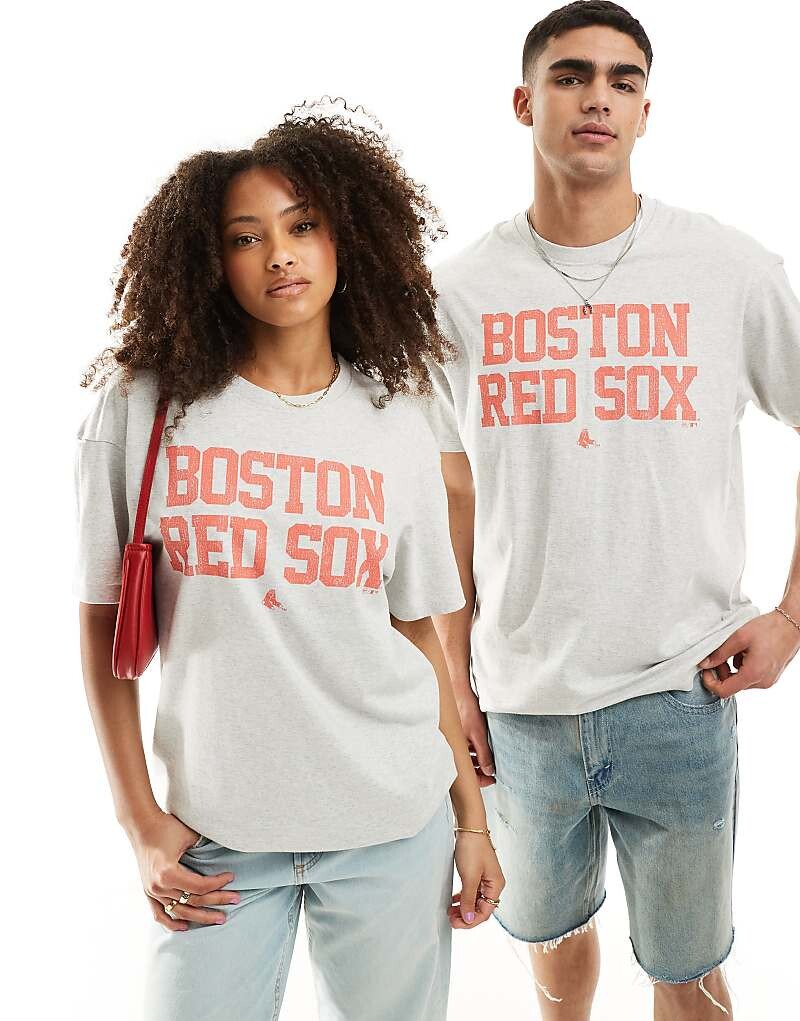 

Бренд 47 — футболка унисекс серого меланжевого цвета с графикой Boston Red Sox