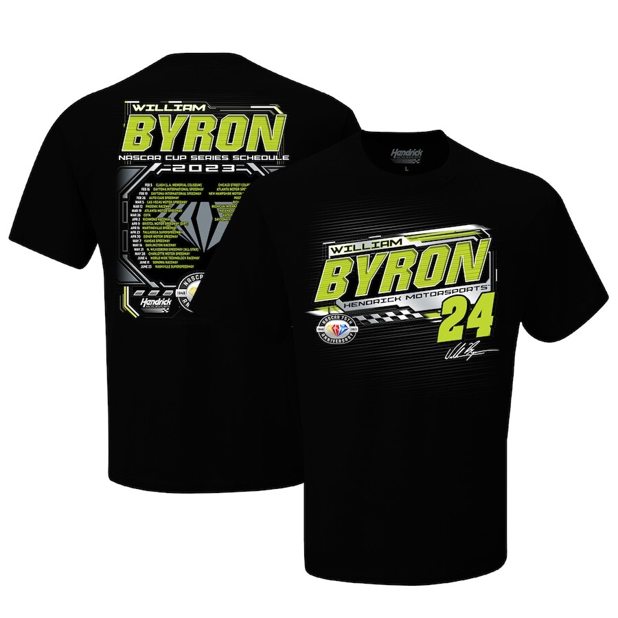 

Футболка с коротким рукавом Hendrick Motorsports Team Collection William Byron, черный