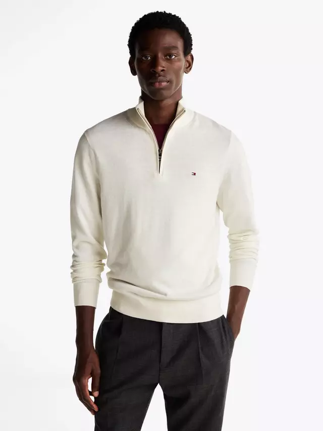 

Джемпер Tommy Hilfiger Cotton Cashmere Blend Zip Neck, цвет fa ivory